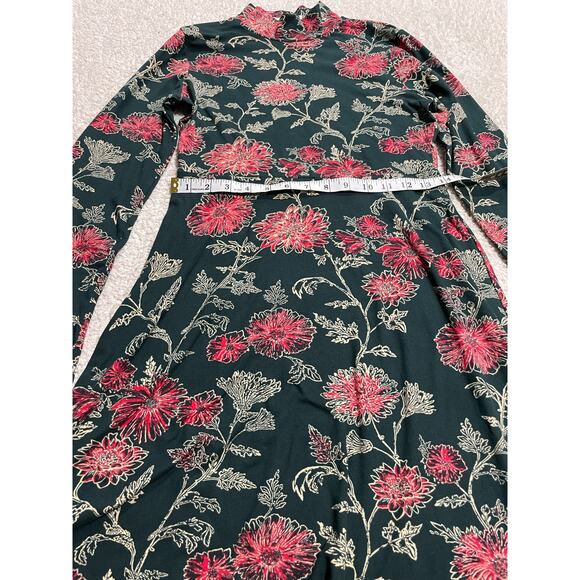 Altar'd State Women's Size M Long Sleeve High Neck Floral Mini Dress Multicolor - Picture 3 of 9